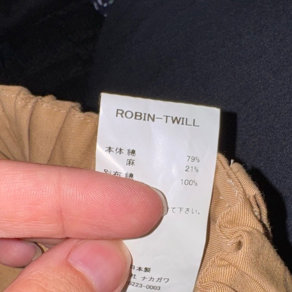 Nico Nicholson & Nicholson Robin Twill Tan Cropped Pants Linen Cotton Size 40 - Picture 3 of 10